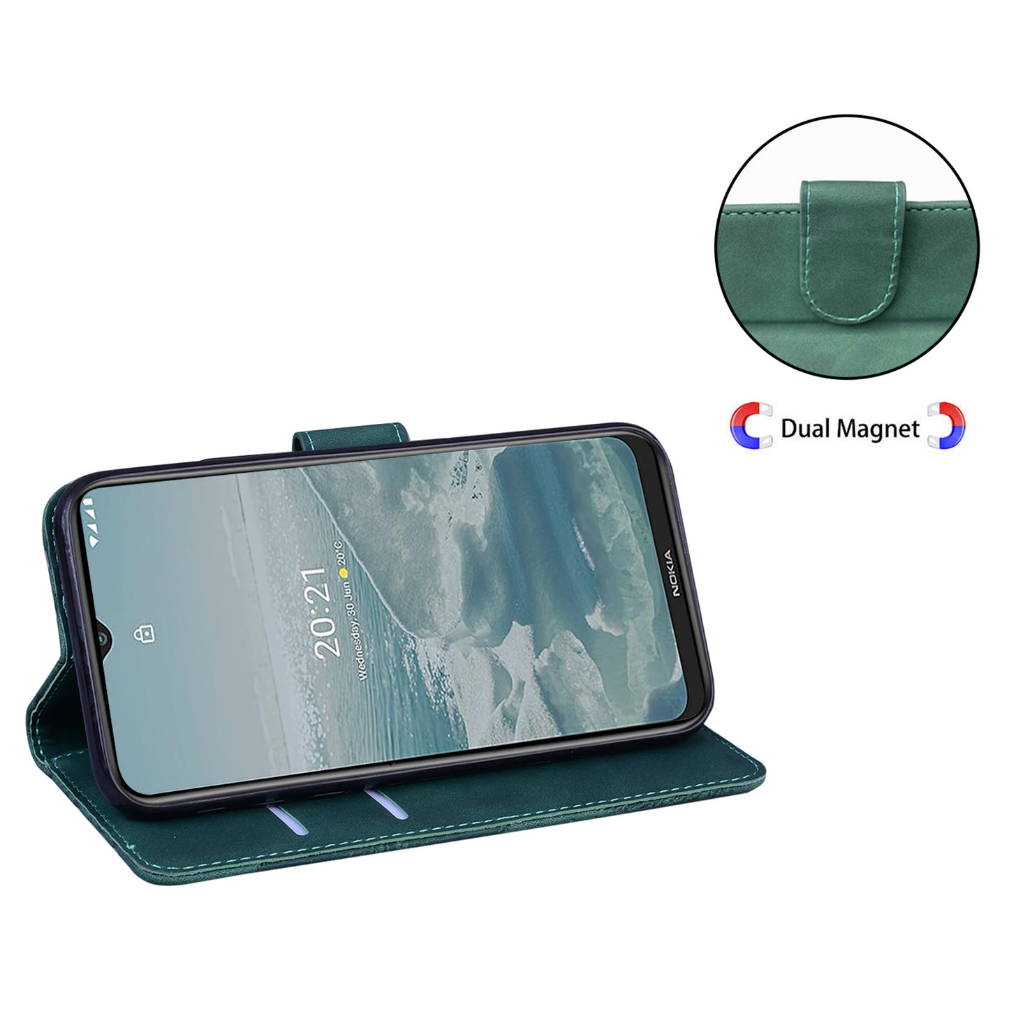 Skin-touch PU Leather Case for Nokia C22 Butterfly Printing Wallet Phone Stand Cover