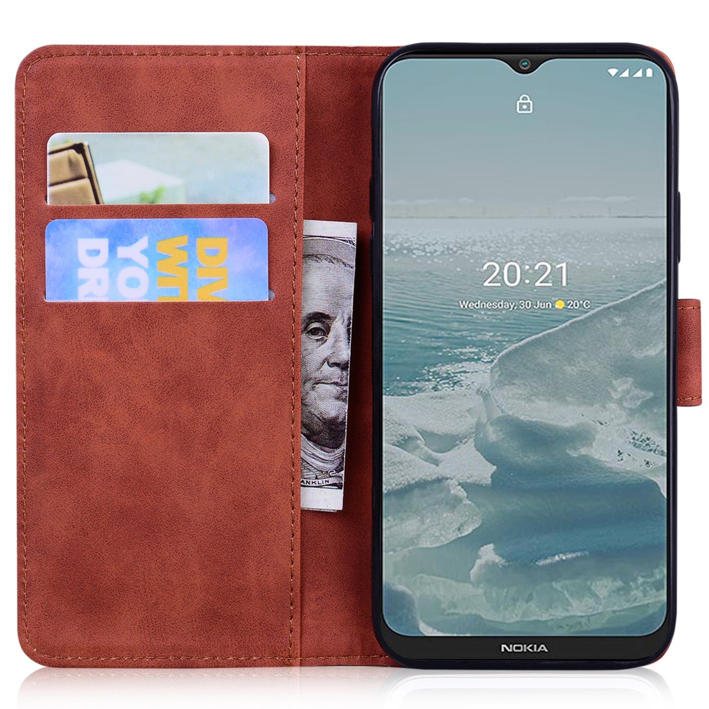 Skin-touch PU Leather Case for Nokia C22 Butterfly Printing Wallet Phone Stand Cover