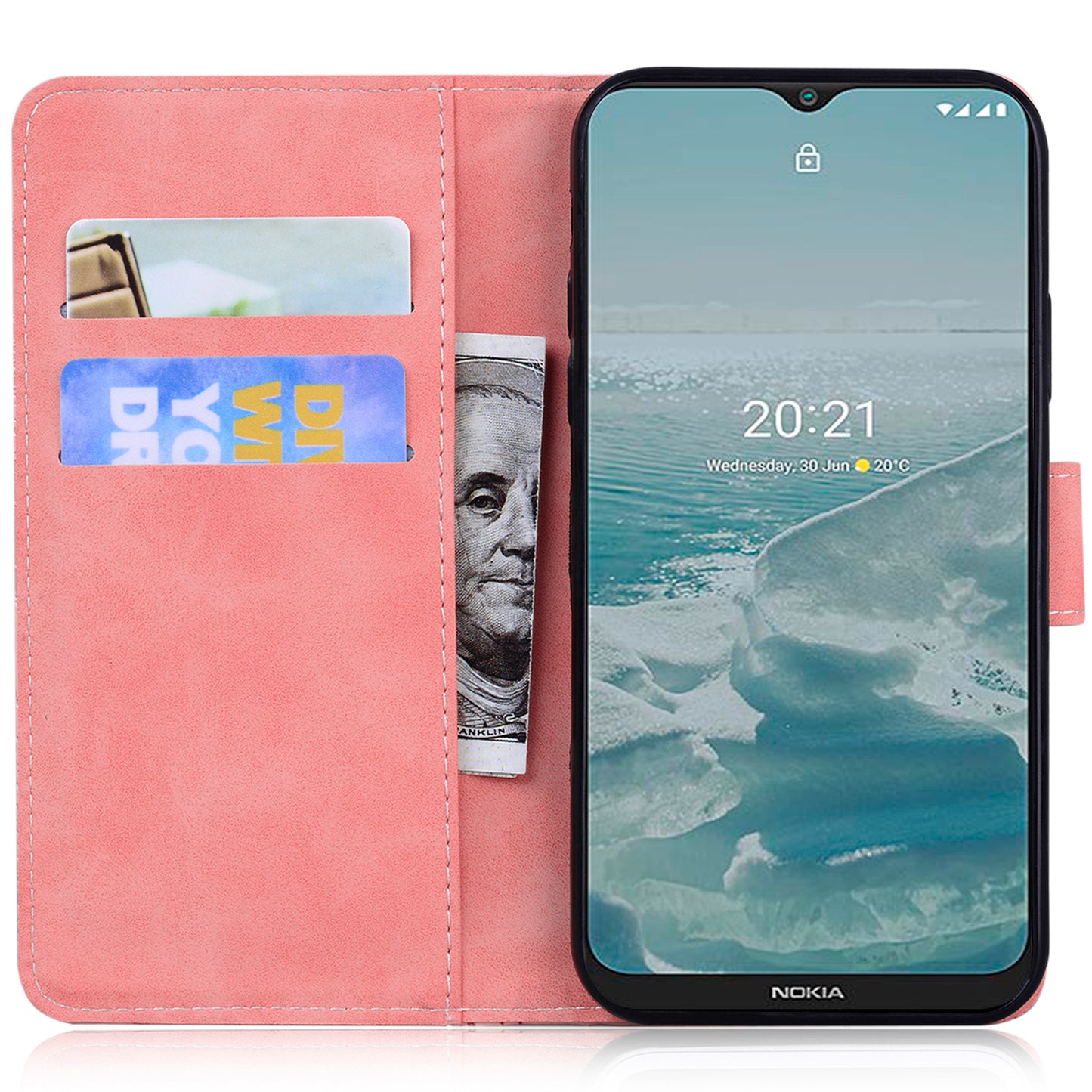 Skin-touch PU Leather Case for Nokia C22 Butterfly Printing Wallet Phone Stand Cover