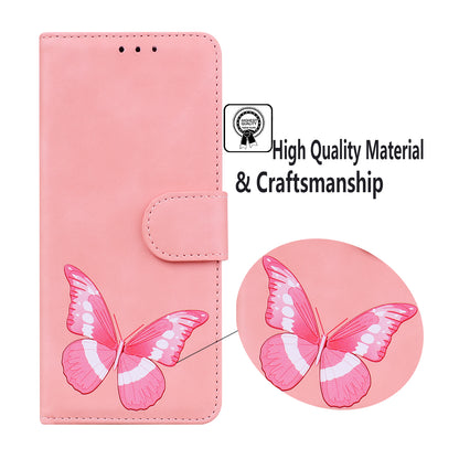 Skin-touch PU Leather Case for Nokia C22 Butterfly Printing Wallet Phone Stand Cover