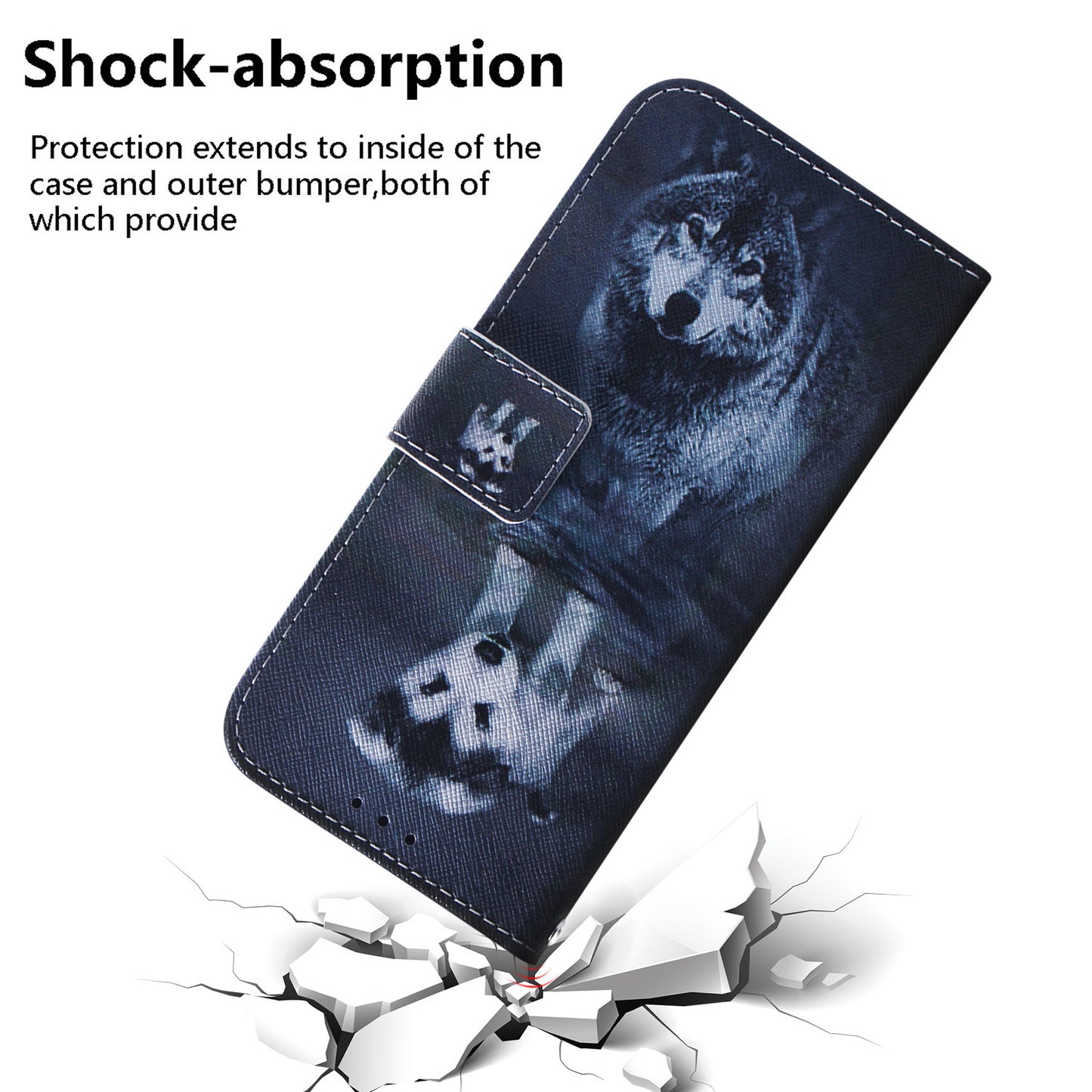 Anti-Drop PU Leather Flip Cover for Nokia C22 Pattern Printing Wallet Phone Case