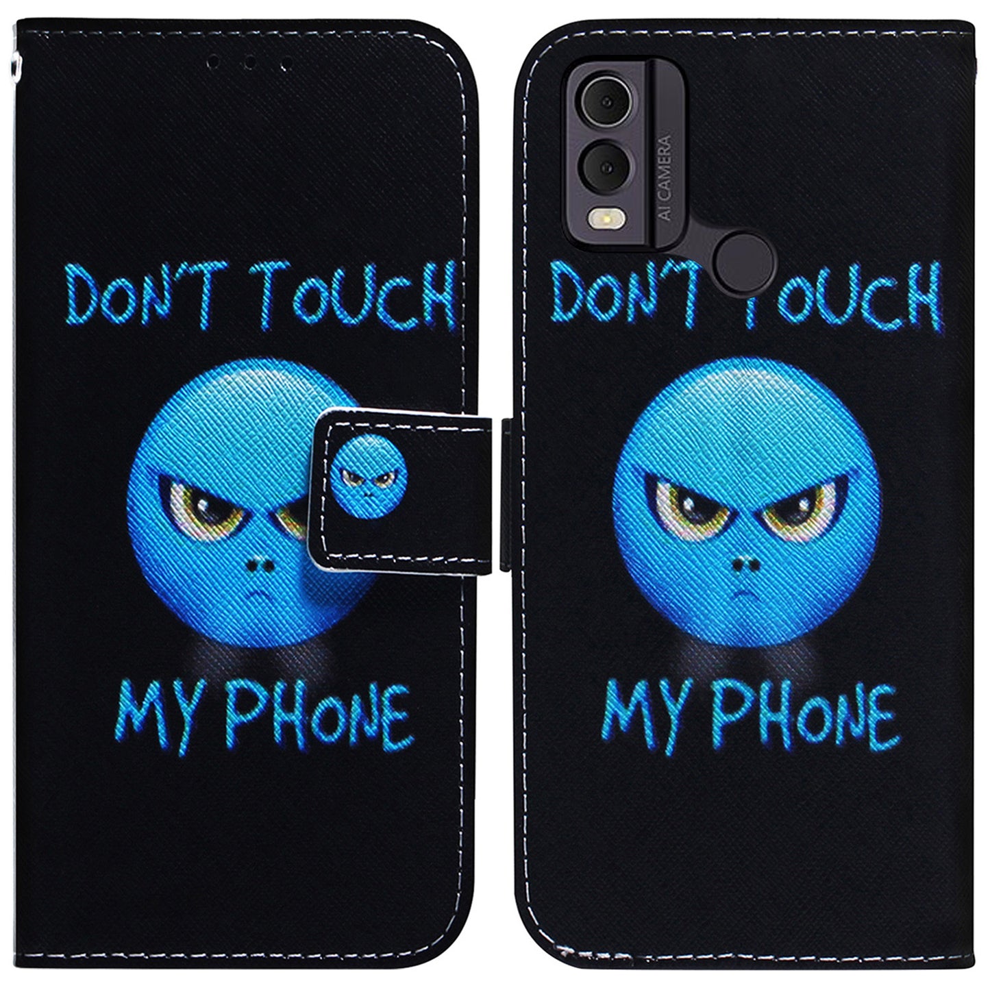 Anti-Drop PU Leather Flip Cover for Nokia C22 Pattern Printing Wallet Phone Case