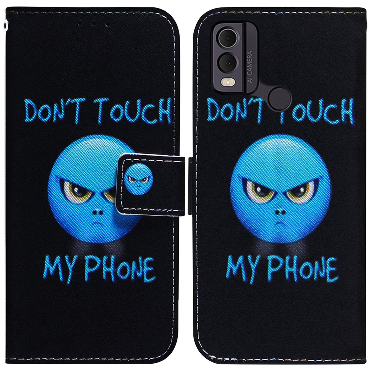 Anti-Drop PU Leather Flip Cover for Nokia C22 Pattern Printing Wallet Phone Case