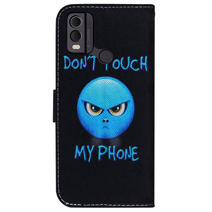 Anti-Drop PU Leather Flip Cover for Nokia C22 Pattern Printing Wallet Phone Case