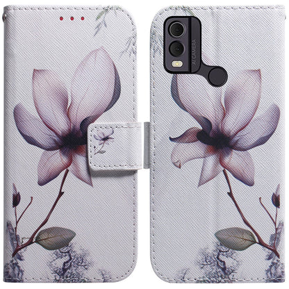 Anti-Drop PU Leather Flip Cover for Nokia C22 Pattern Printing Wallet Phone Case