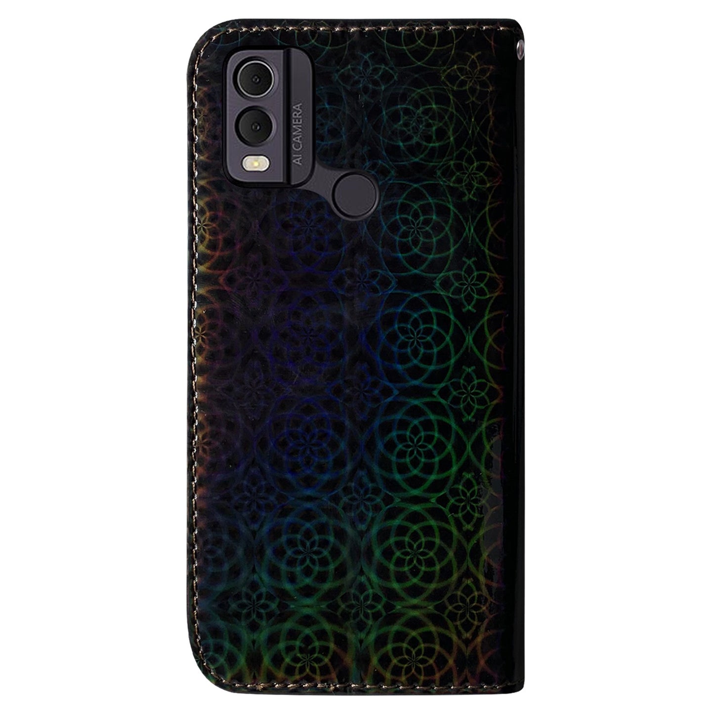 Dazzling Flower Pattern Leather Phone Case for Nokia C22 , Stand Wallet Smartphone Cover