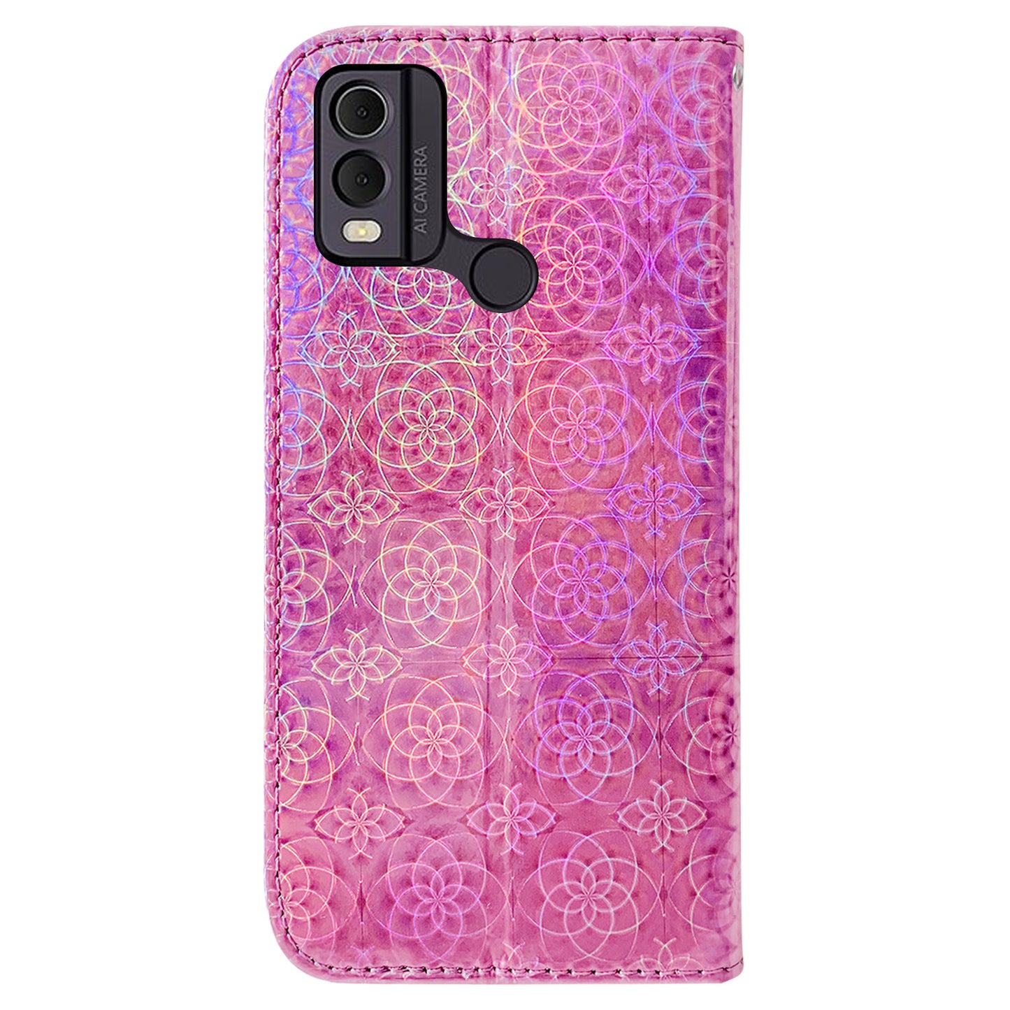 Dazzling Flower Pattern Leather Phone Case for Nokia C22 , Stand Wallet Smartphone Cover