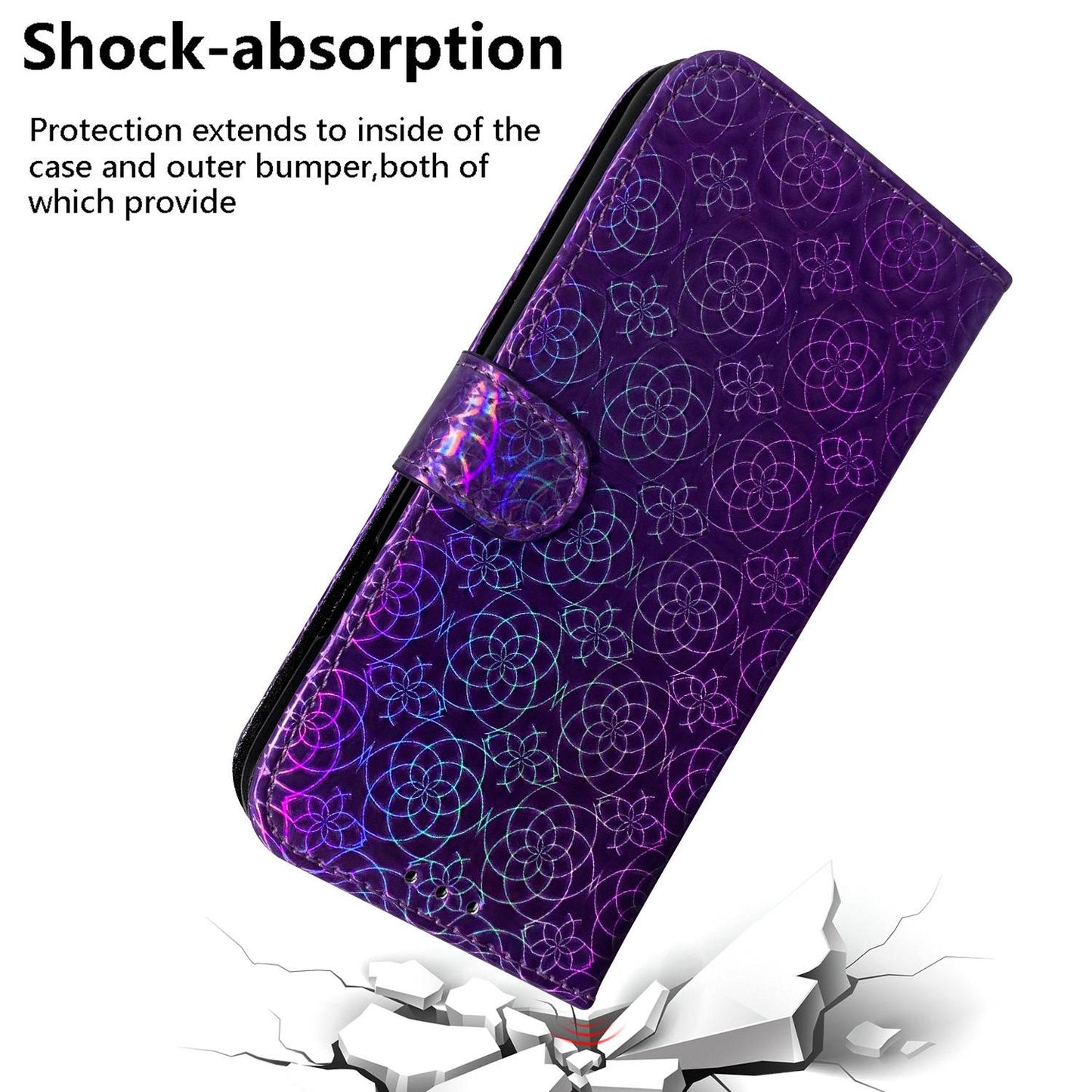 Dazzling Flower Pattern Leather Phone Case for Nokia C22 , Stand Wallet Smartphone Cover