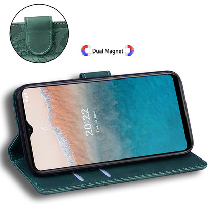 For Nokia C22 PU Leather Case Wallet Stand Shell Tiger Imprinted Pattern Phone Cover