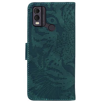 For Nokia C22 PU Leather Case Wallet Stand Shell Tiger Imprinted Pattern Phone Cover
