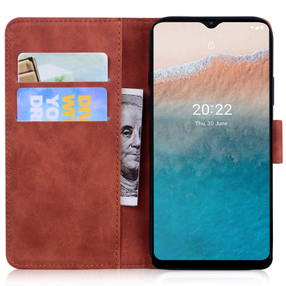 For Nokia C22 PU Leather Case Wallet Stand Shell Tiger Imprinted Pattern Phone Cover
