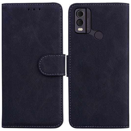 PU Leather Wallet Stand Case for Nokia C22 , Solid Color Anti-scratch Phone Cover