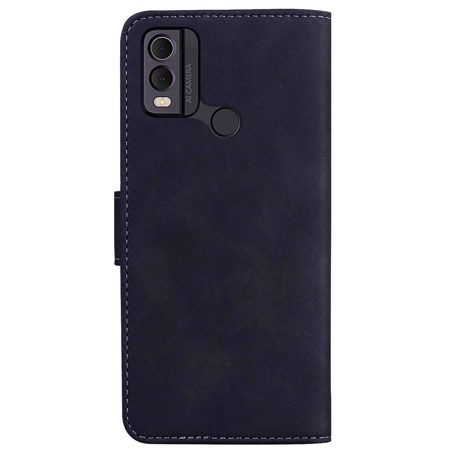 PU Leather Wallet Stand Case for Nokia C22 , Solid Color Anti-scratch Phone Cover