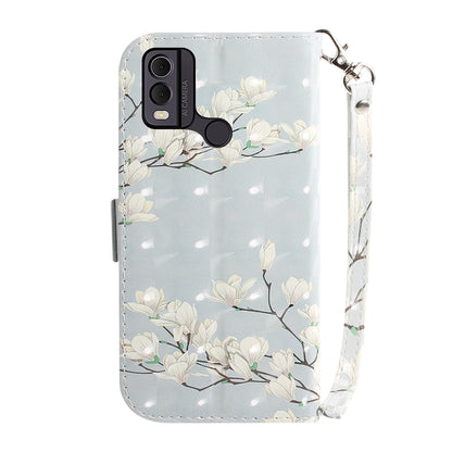 Pattern Printed PU Leather Phone Cover for Nokia C22 Anti-Scratch Wallet Phone Case with Strap