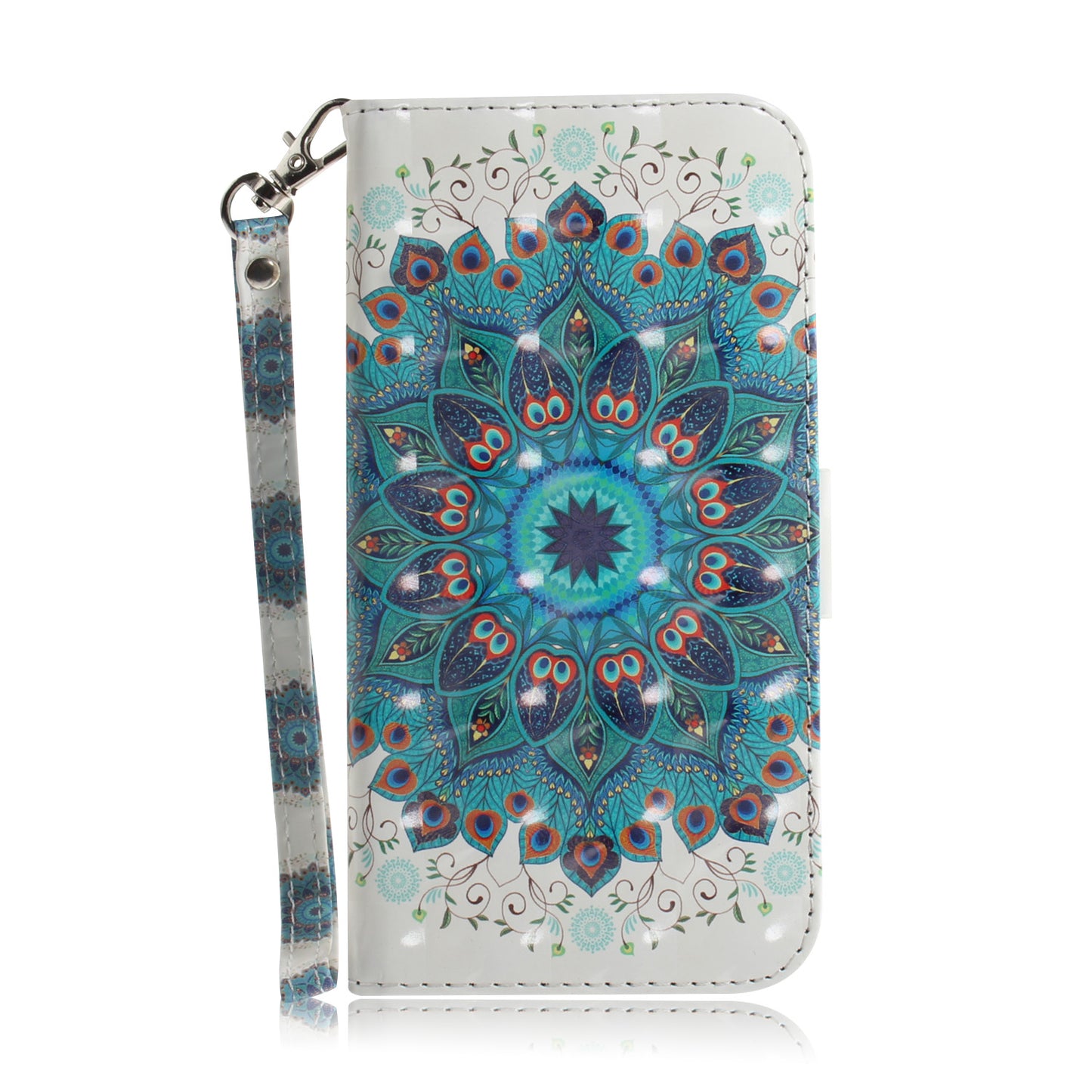 Pattern Printed PU Leather Phone Cover for Nokia C22 Anti-Scratch Wallet Phone Case with Strap