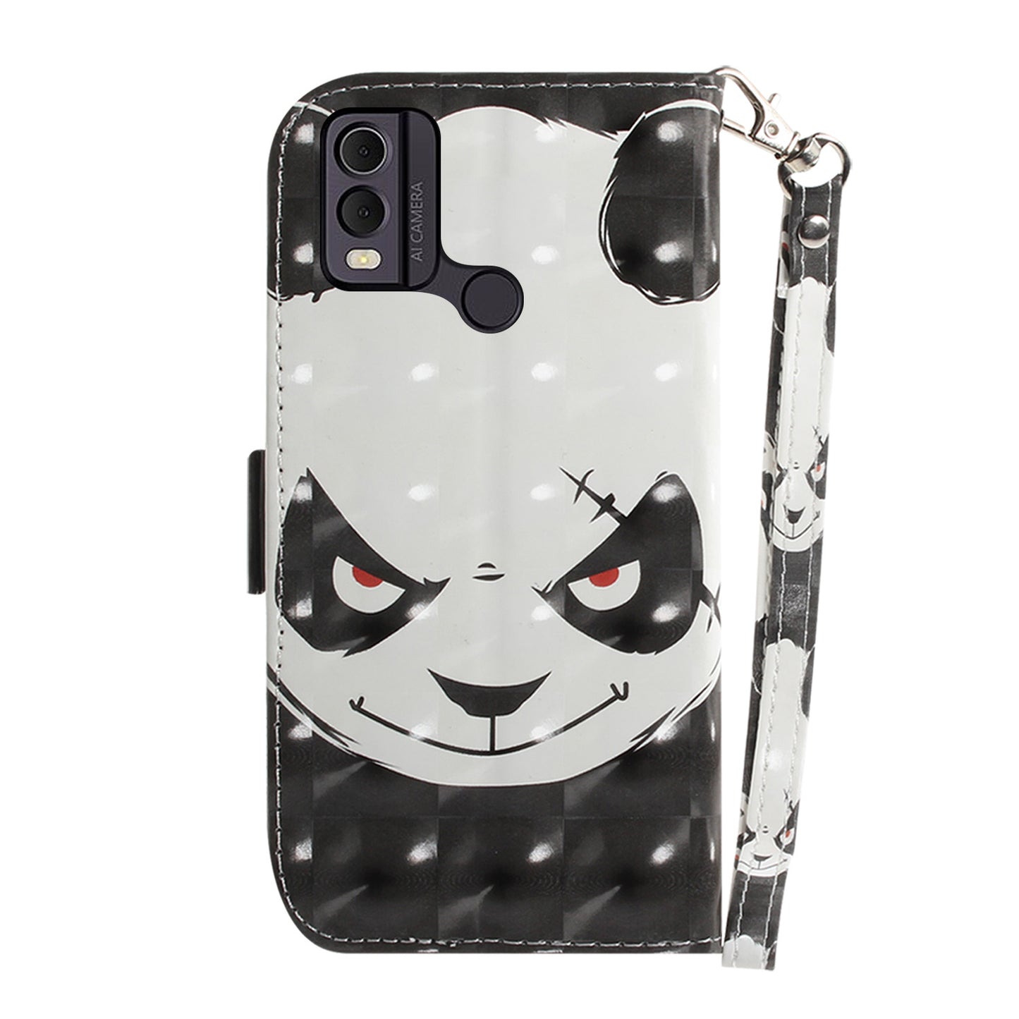 Pattern Printed PU Leather Phone Cover for Nokia C22 Anti-Scratch Wallet Phone Case with Strap