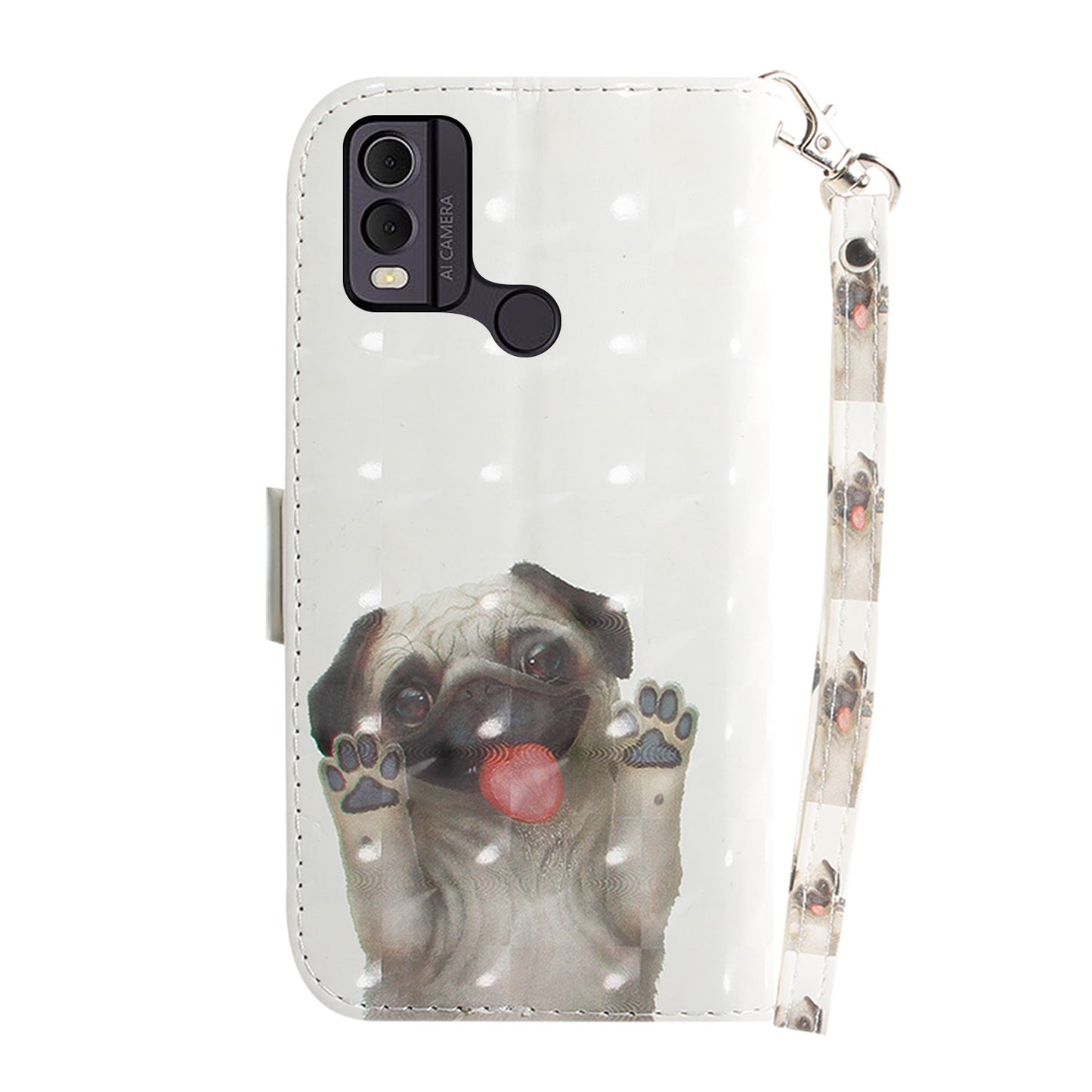 Pattern Printed PU Leather Phone Cover for Nokia C22 Anti-Scratch Wallet Phone Case with Strap