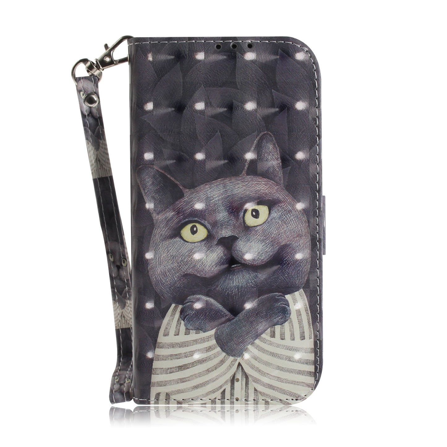 Pattern Printed PU Leather Phone Cover for Nokia C22 Anti-Scratch Wallet Phone Case with Strap