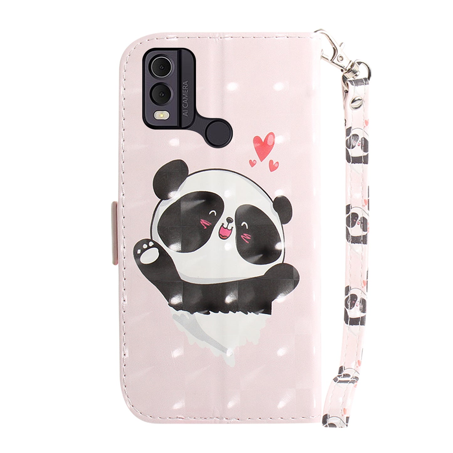 Pattern Printed PU Leather Phone Cover for Nokia C22 Anti-Scratch Wallet Phone Case with Strap