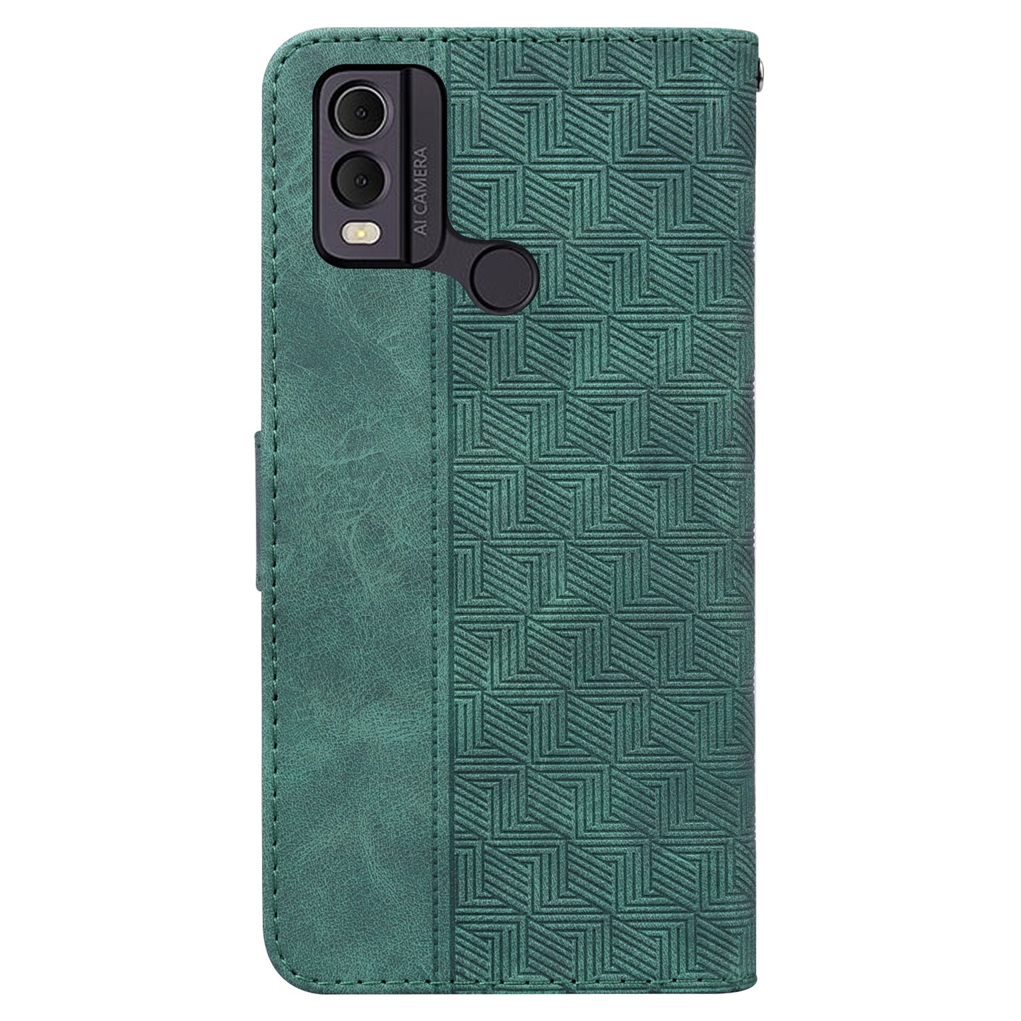 For Nokia C22 Imprinted Geometry Pattern PU Leather Stand Wallet Case Anti-Scratch Phone Cover