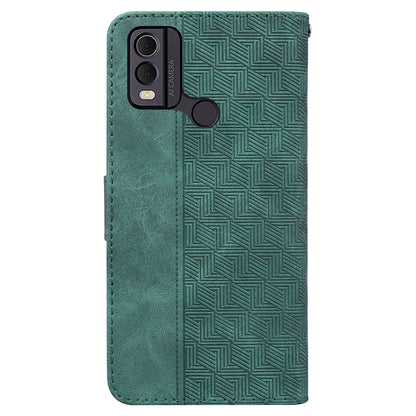 For Nokia C22 Imprinted Geometry Pattern PU Leather Stand Wallet Case Anti-Scratch Phone Cover