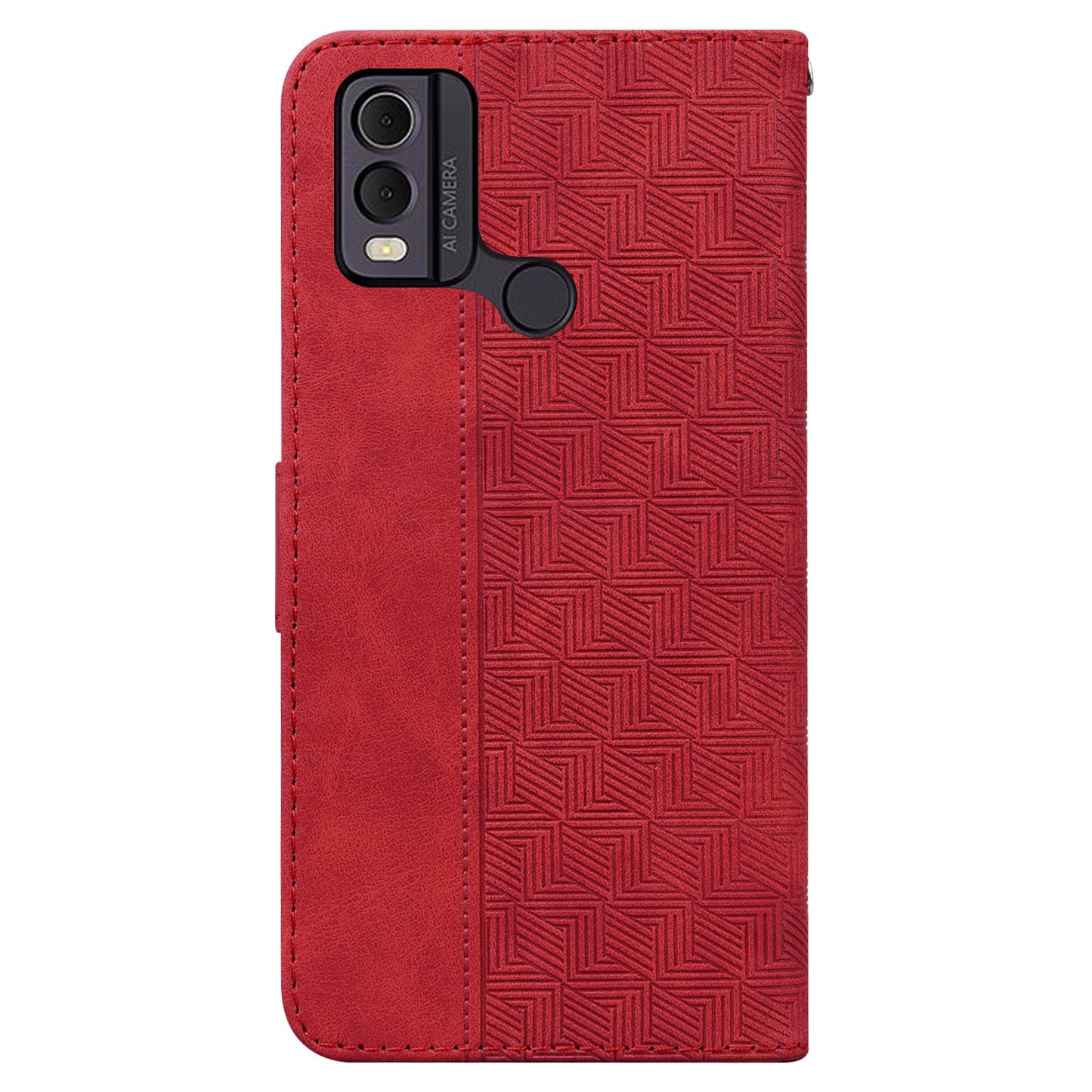 For Nokia C22 Imprinted Geometry Pattern PU Leather Stand Wallet Case Anti-Scratch Phone Cover