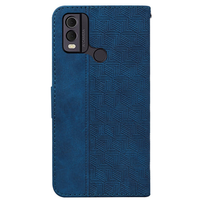 For Nokia C22 Imprinted Geometry Pattern PU Leather Stand Wallet Case Anti-Scratch Phone Cover