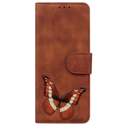 For Nokia C12 4G / C12 Pro / C12 Plus Phone Leather Case Butterfly Printing Stand Wallet Skin-touch Phone Cover