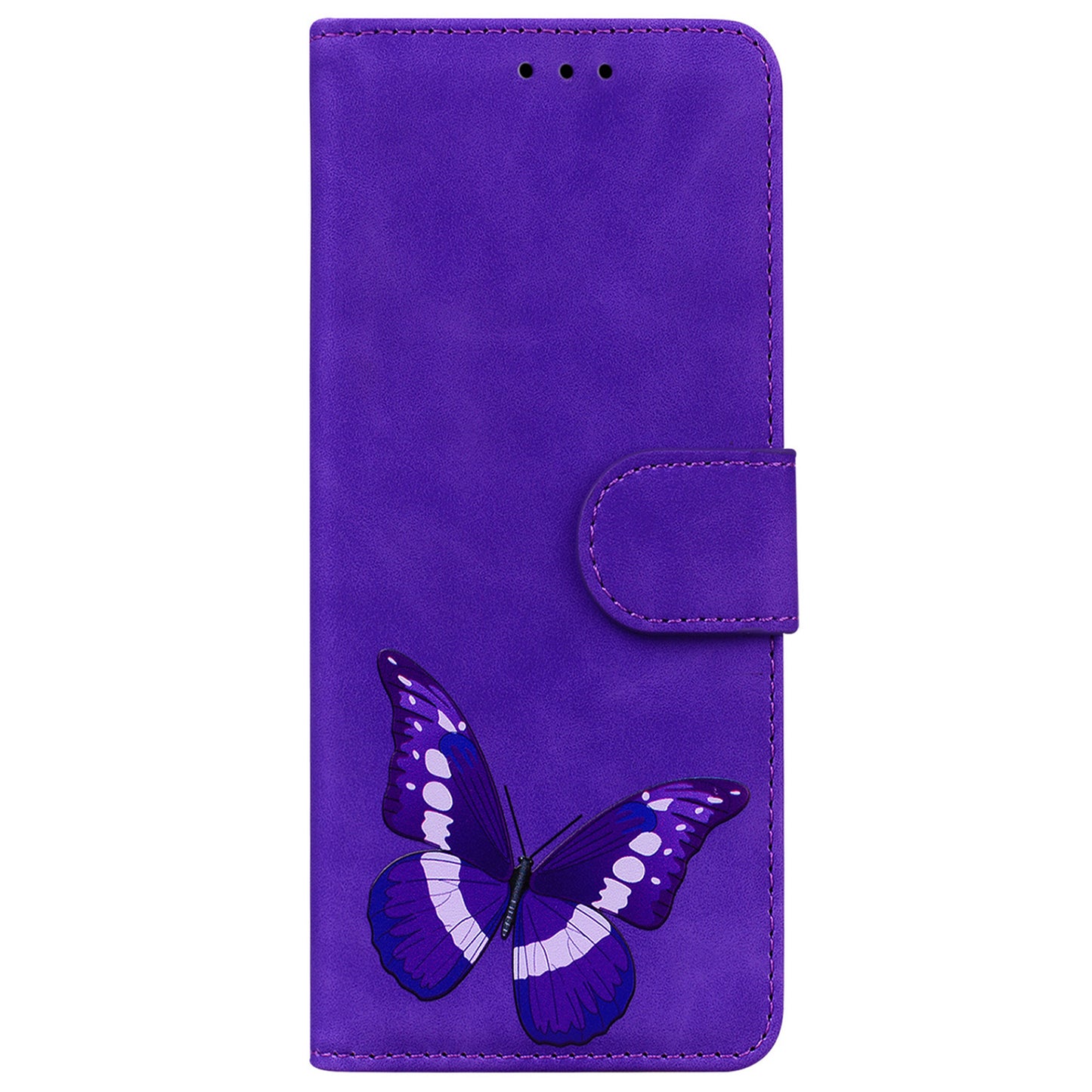 For Nokia C12 4G / C12 Pro / C12 Plus Phone Leather Case Butterfly Printing Stand Wallet Skin-touch Phone Cover