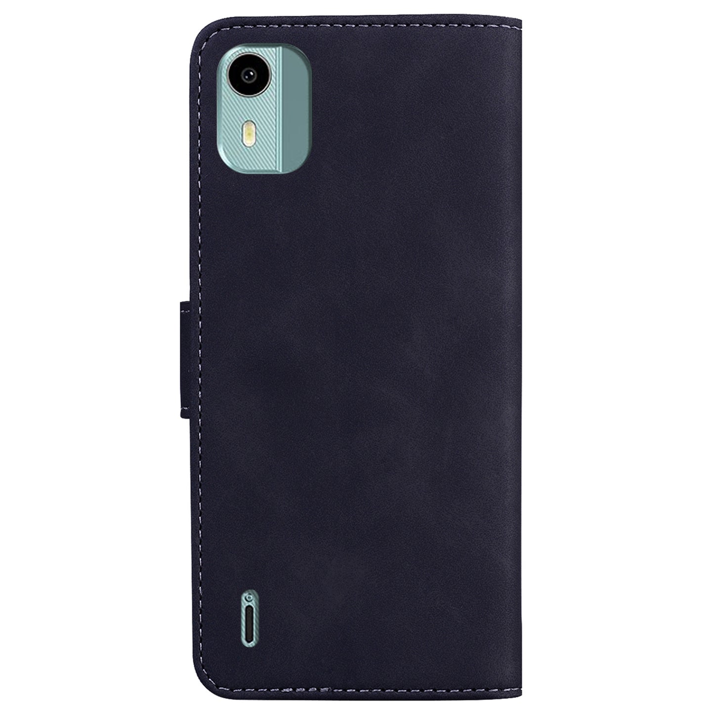 For Nokia C12 4G/C12 Plus/C12 Pro Solid Color Leather Case Flip Wallet Stand Smartphone Cover