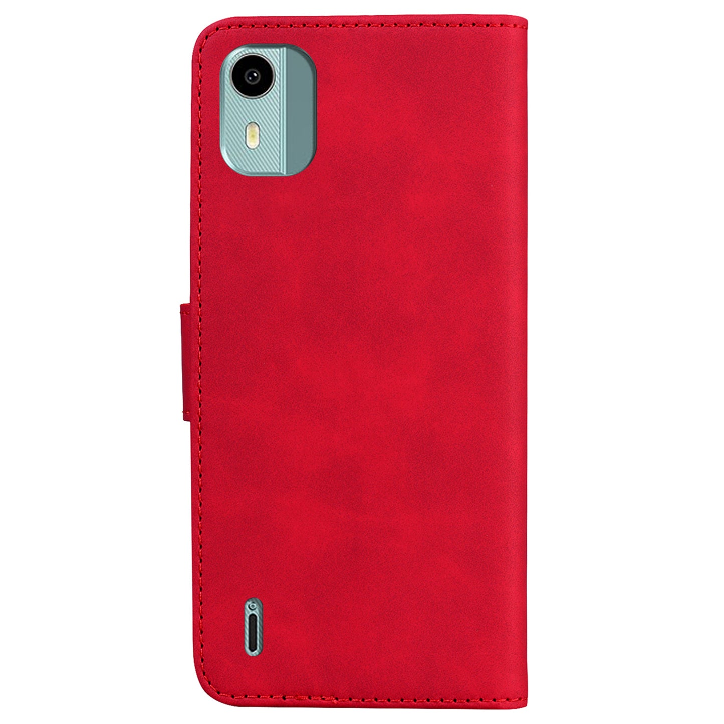 For Nokia C12 4G/C12 Plus/C12 Pro Solid Color Leather Case Flip Wallet Stand Smartphone Cover