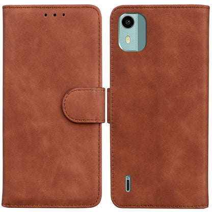 For Nokia C12 4G/C12 Plus/C12 Pro Solid Color Leather Case Flip Wallet Stand Smartphone Cover
