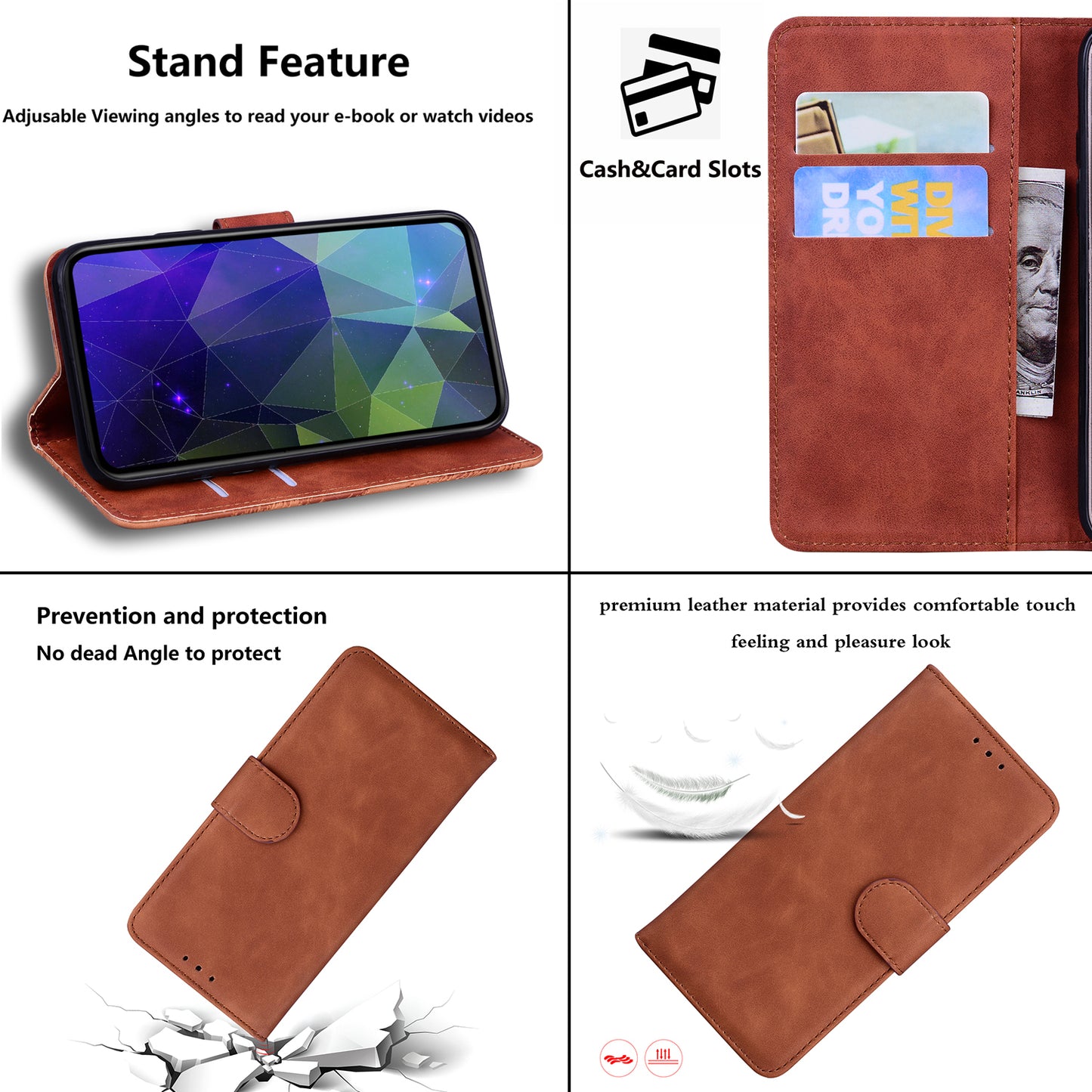 For Nokia C12 4G/C12 Plus/C12 Pro Solid Color Leather Case Flip Wallet Stand Smartphone Cover