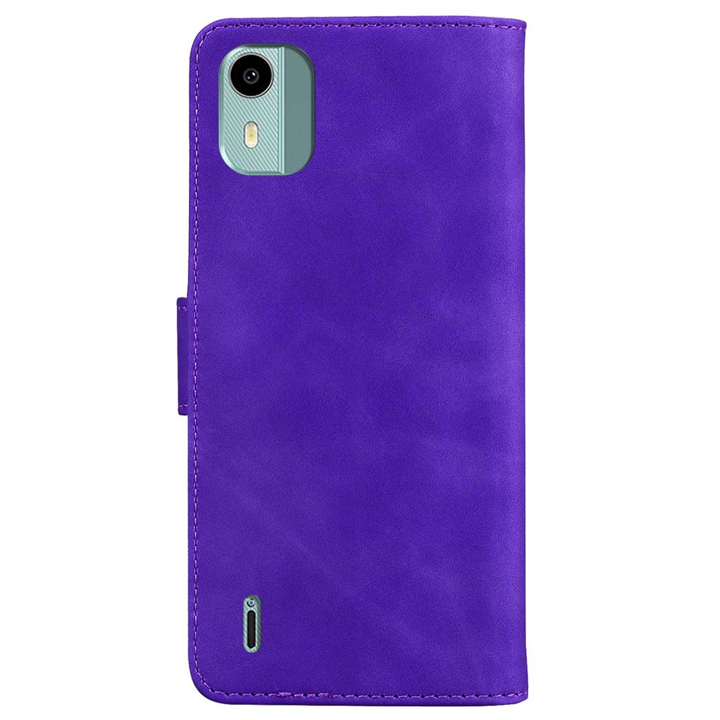For Nokia C12 4G/C12 Plus/C12 Pro Solid Color Leather Case Flip Wallet Stand Smartphone Cover