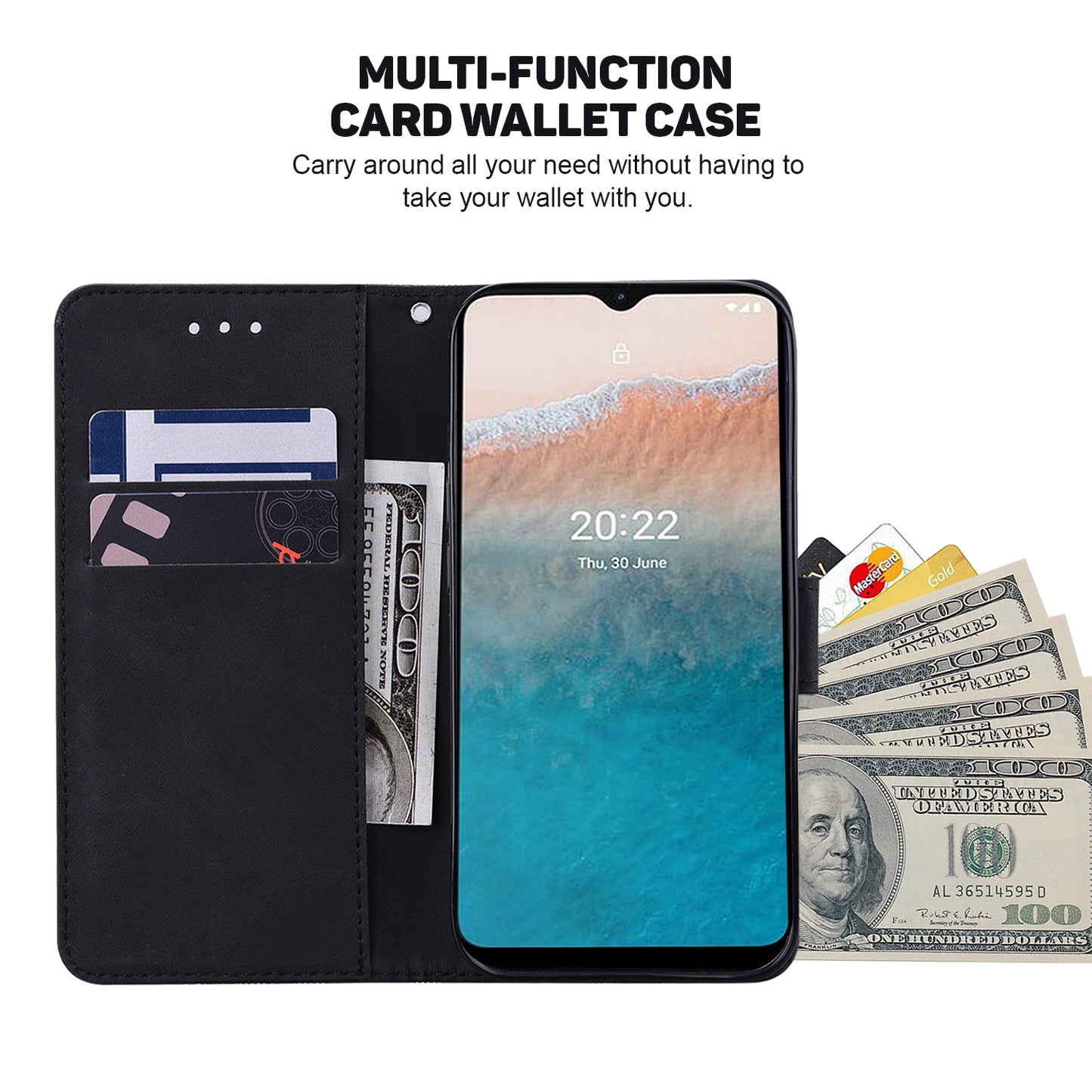 For Nokia C12 4G / C12 Plus / C12 Pro Geometry Imprinted PU Leather Phone Case Flip Stand Wallet Cover