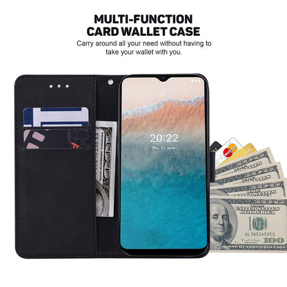 For Nokia C12 4G / C12 Plus / C12 Pro Geometry Imprinted PU Leather Phone Case Flip Stand Wallet Cover