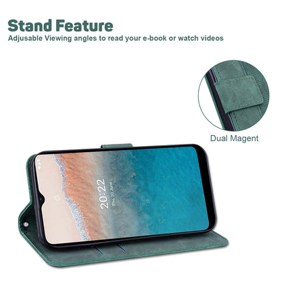 For Nokia C12 4G / C12 Plus / C12 Pro Geometry Imprinted PU Leather Phone Case Flip Stand Wallet Cover