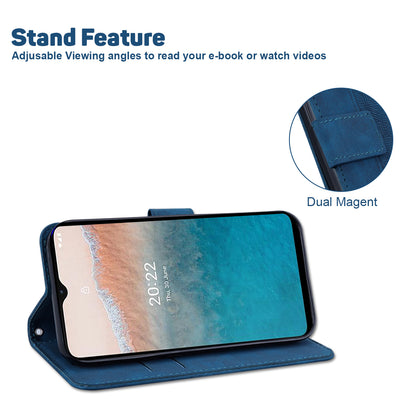 For Nokia C12 4G / C12 Plus / C12 Pro Geometry Imprinted PU Leather Phone Case Flip Stand Wallet Cover