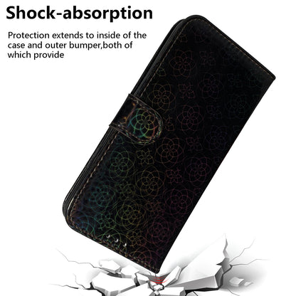 For Nokia C12 4G / C12 Plus / C12 Pro Dazzling Flower Pattern Leather Wallet Phone Case with Stand