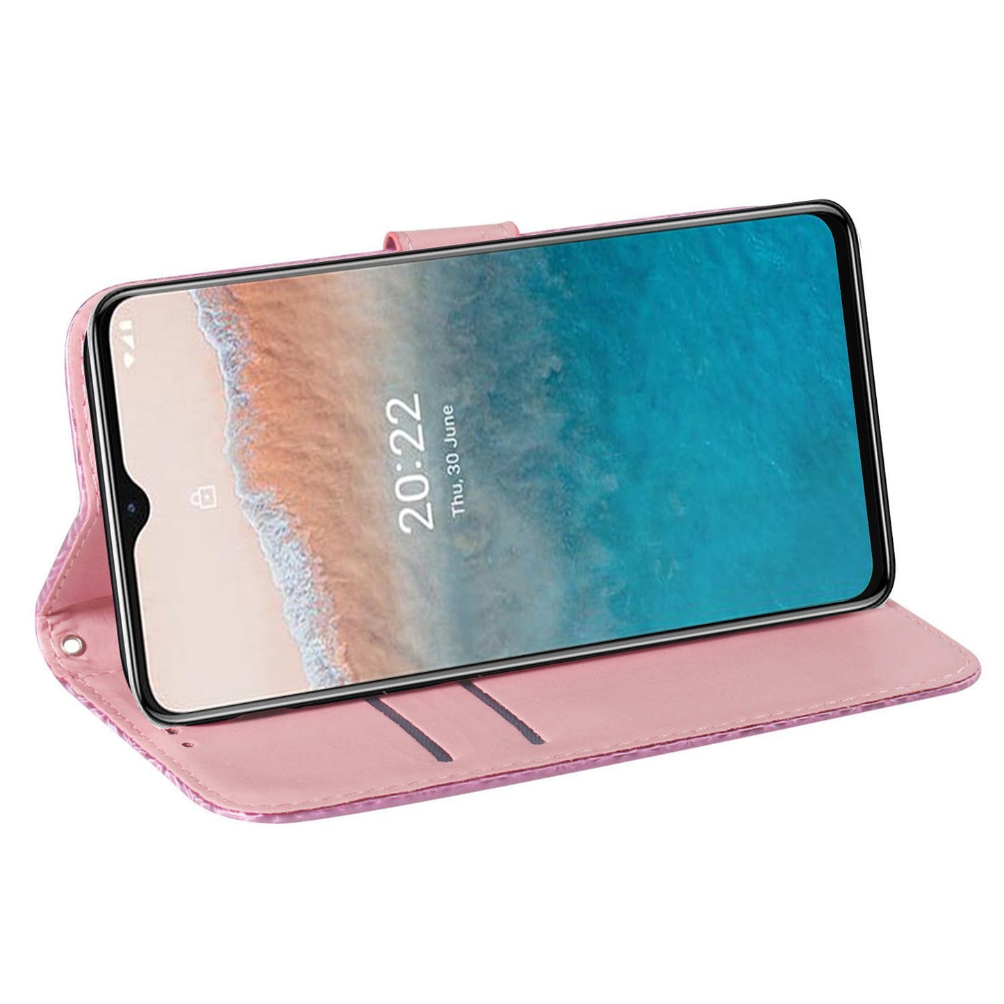 For Nokia C12 4G / C12 Plus / C12 Pro Dazzling Flower Pattern Leather Wallet Phone Case with Stand