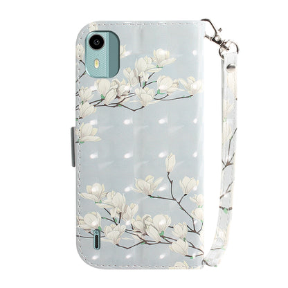 For Nokia C12 4G / C12 Plus / C12 Pro 3D Pattern Printed Leather Cover Stand Wallet Phone Case with Strap
