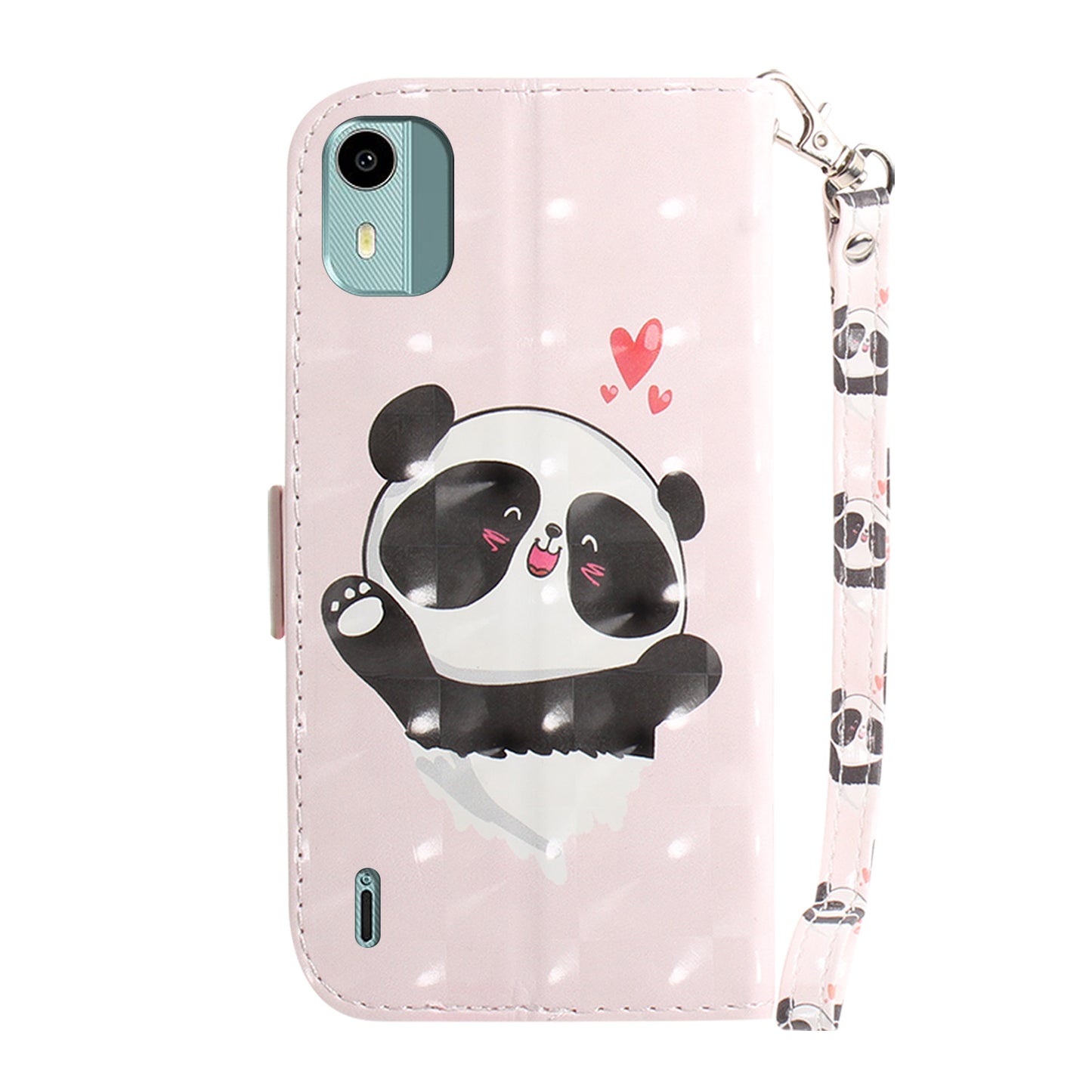 For Nokia C12 4G / C12 Plus / C12 Pro 3D Pattern Printed Leather Cover Stand Wallet Phone Case with Strap