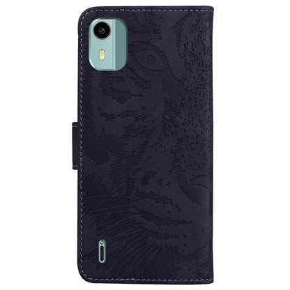 For Nokia C12 4G / C12 Pro / C12 Plus Tiger Imprinted PU Leather Case Anti-fall Phone Wallet Stand Shell