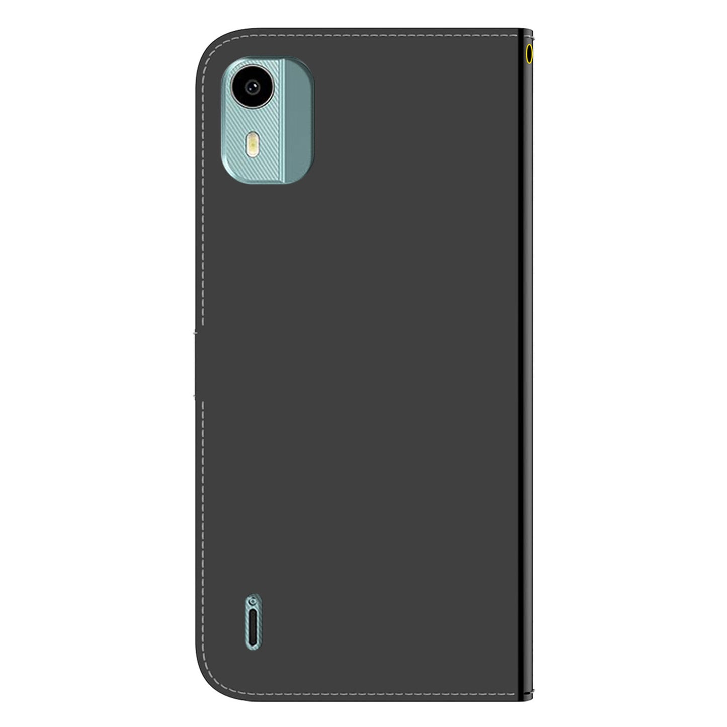 For Nokia C12 4G / C12 Pro / C12 Plus Mirror-Like Surface Leather Case Cell Phone Wallet Stand Cover