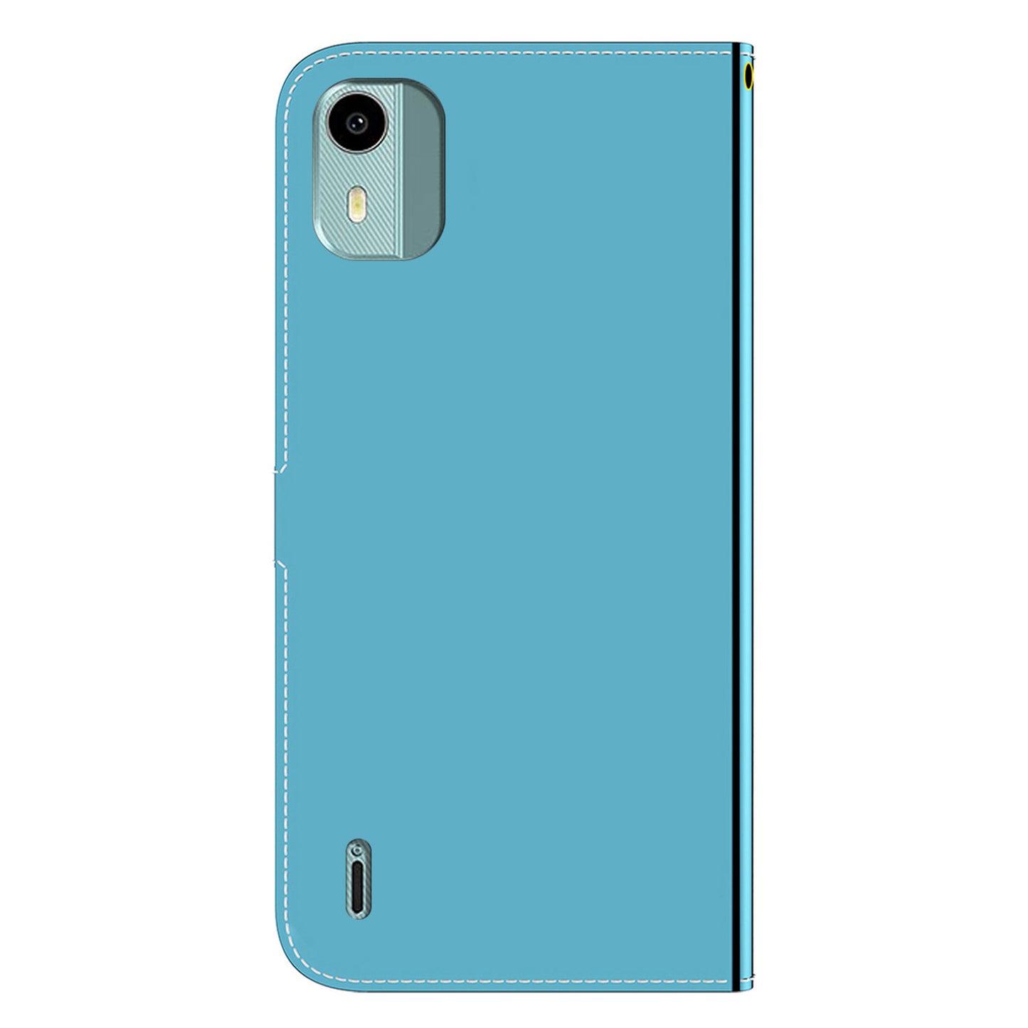 For Nokia C12 4G / C12 Pro / C12 Plus Mirror-Like Surface Leather Case Cell Phone Wallet Stand Cover