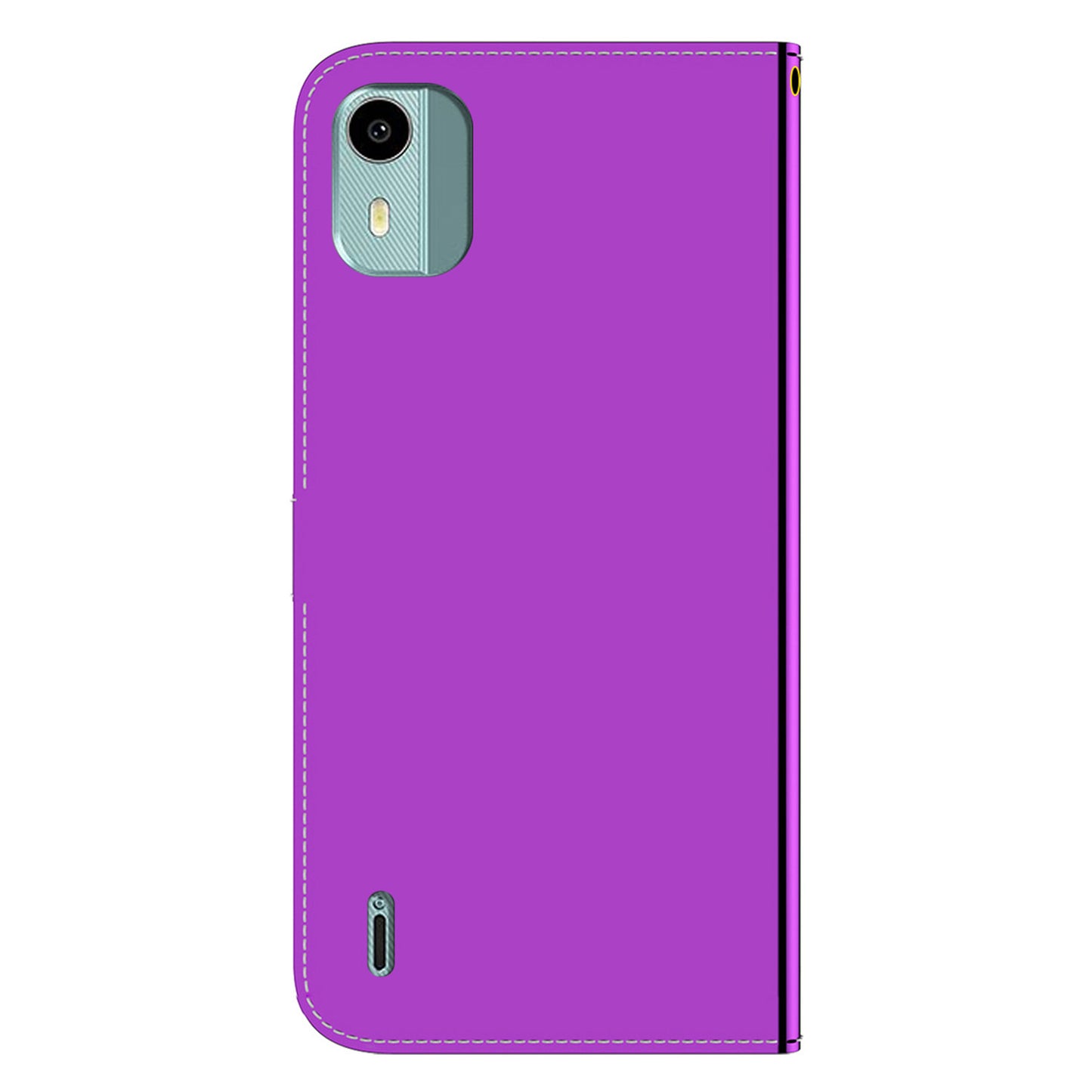 For Nokia C12 4G / C12 Pro / C12 Plus Mirror-Like Surface Leather Case Cell Phone Wallet Stand Cover