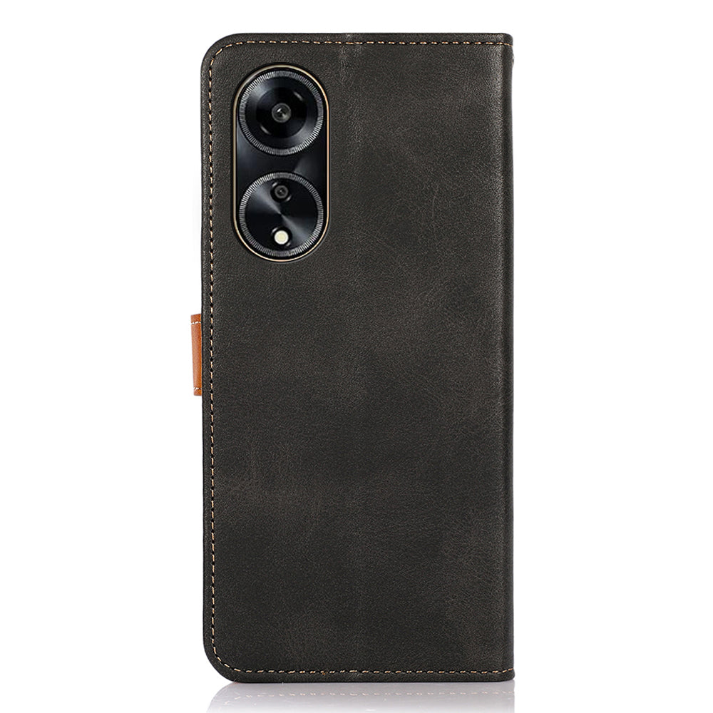 KHAZNEH For Oppo A1 5G Shockproof PU Leather Phone Cover Cowhide Texture Wallet Stand Case