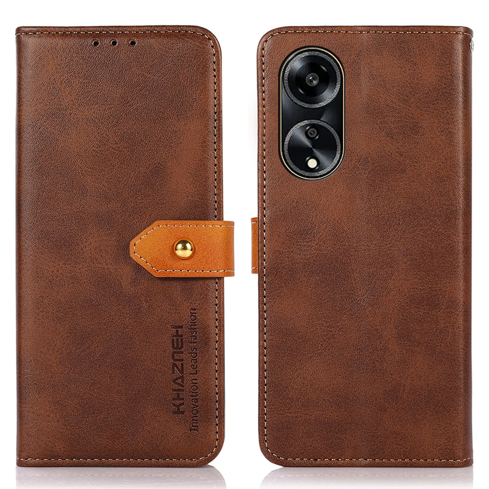 KHAZNEH For Oppo A1 5G Shockproof PU Leather Phone Cover Cowhide Texture Wallet Stand Case