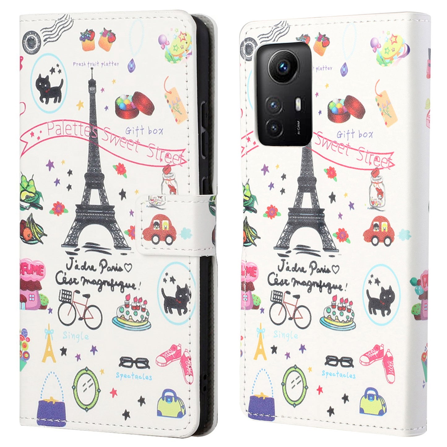 For Xiaomi Redmi Note 12S 4G Leather Phone Cover Pattern Printing Phone Case with Stand Wallet