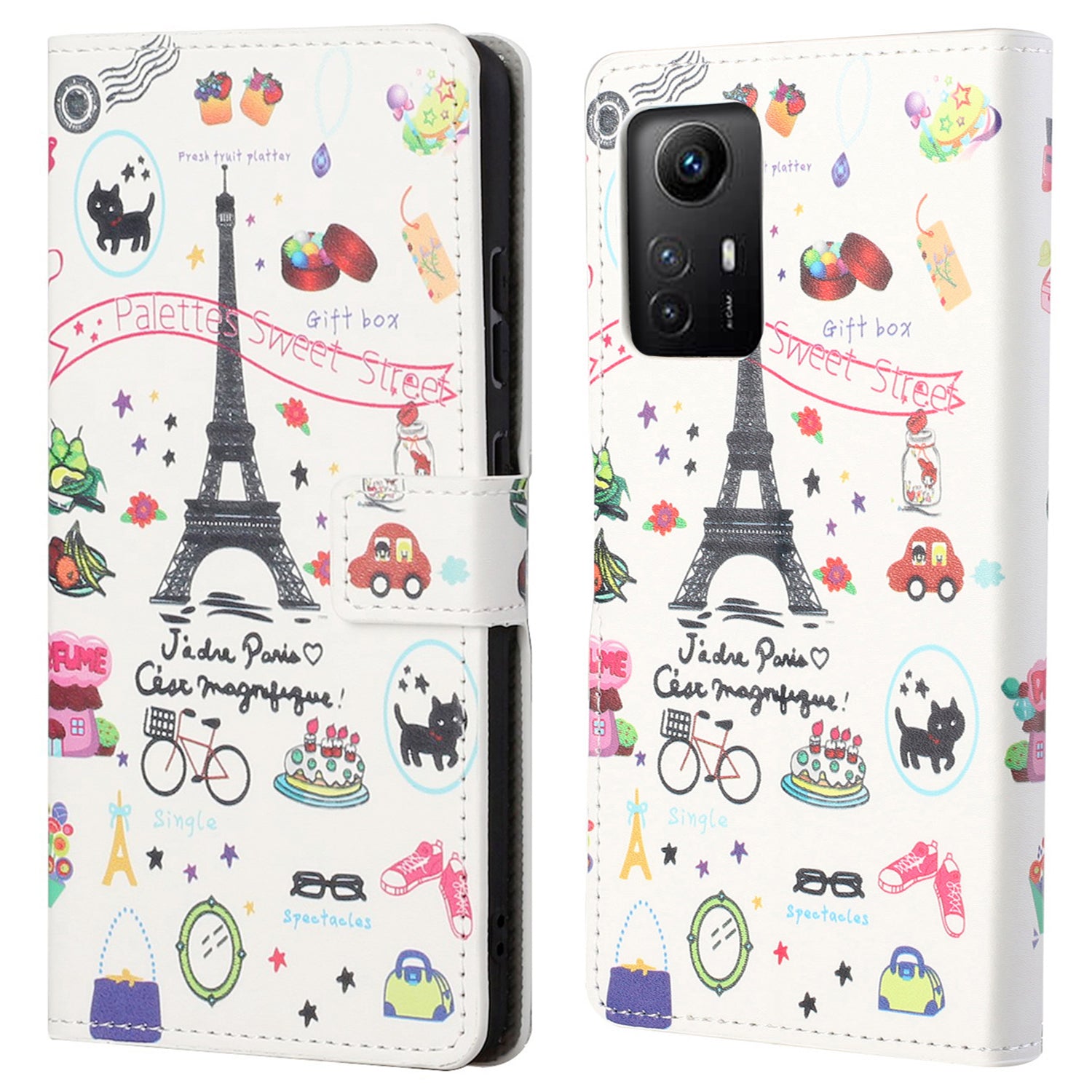 For Xiaomi Redmi Note 12S 4G Leather Phone Cover Pattern Printing Phone Case with Stand Wallet